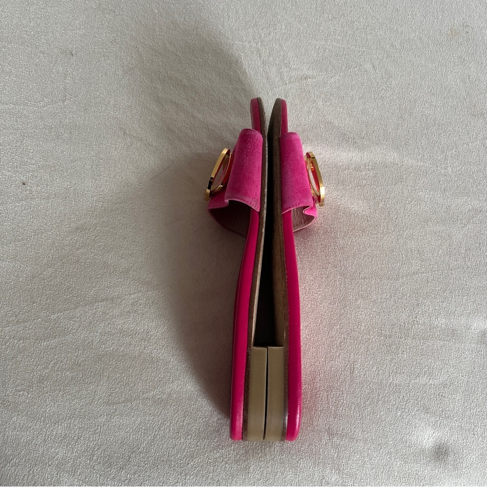 Stuart Weitzman Caicos Gold Pink Sandals with Chic Buckle Size 7.5 - Picture 8 of 11